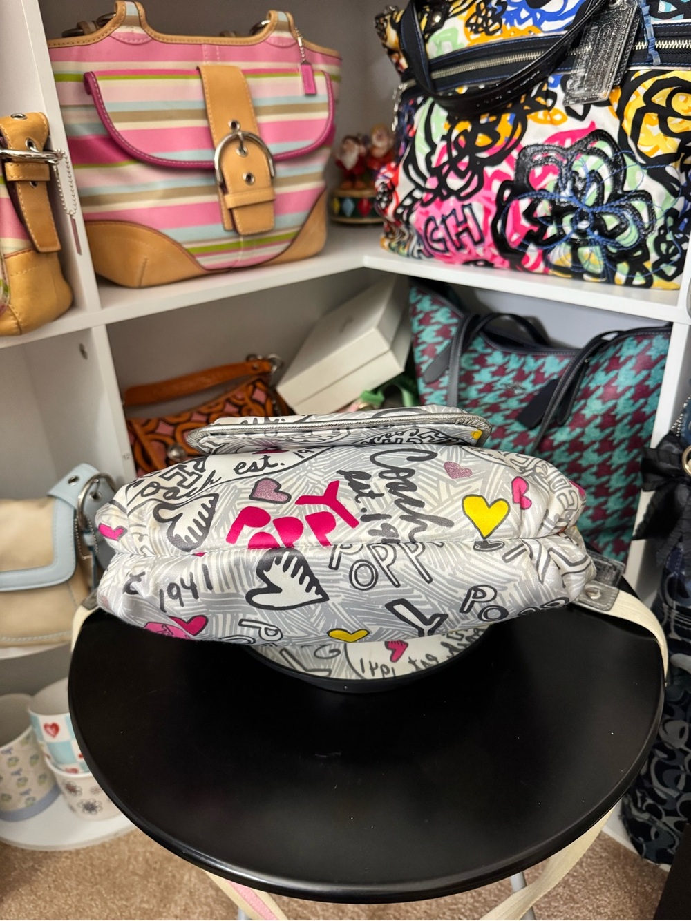 Coach Poppy Graffiti Print Shoulder Bag - Picture 7 of 11